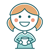 カフェ店員・接客女性の無料イラスト素材｜商用利用可能なアイコン