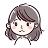 顔アイコン無料イラスト｜困った顔の女性のフリー素材（背景透明・商用利用OK）