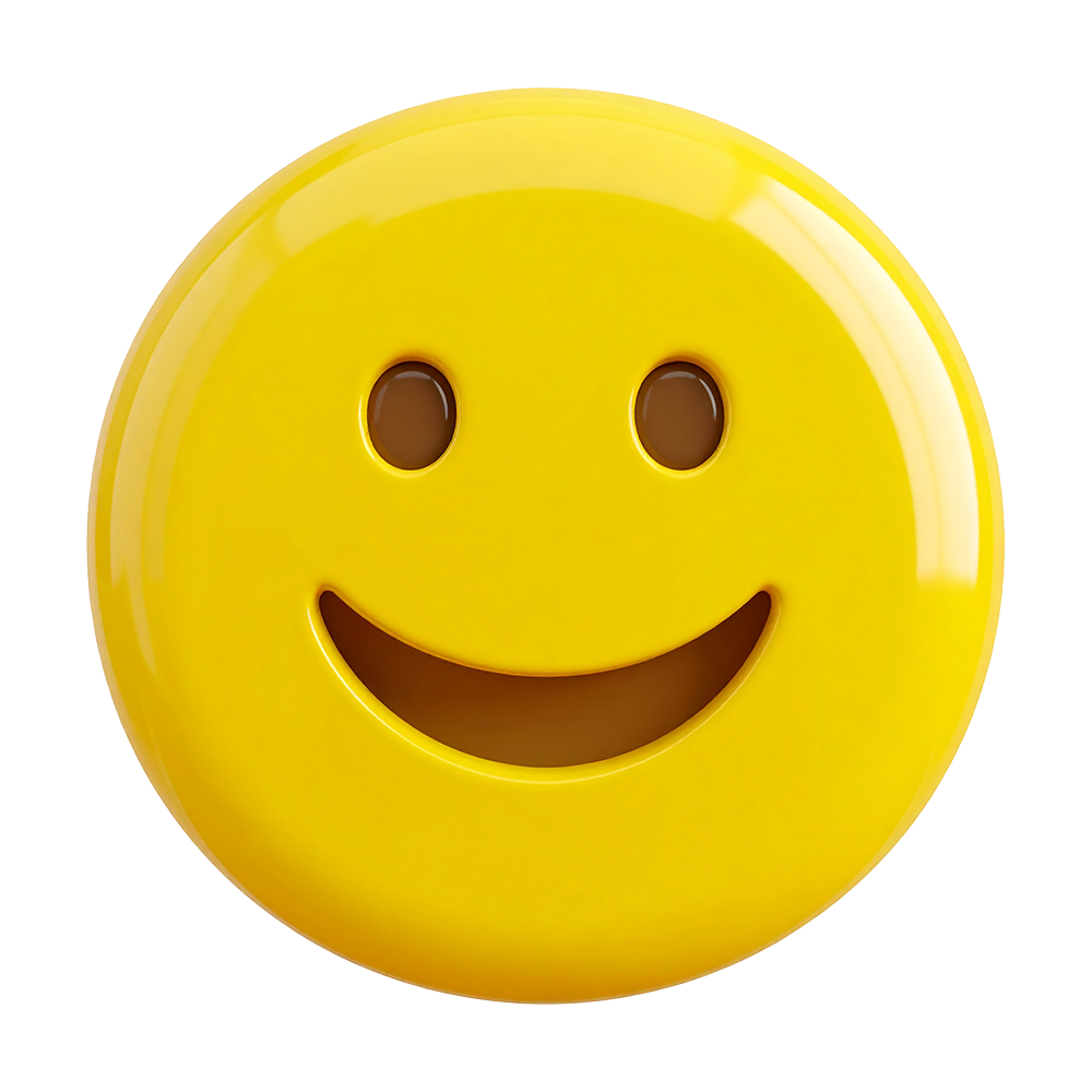 Smiling face icon free material on a yellow background