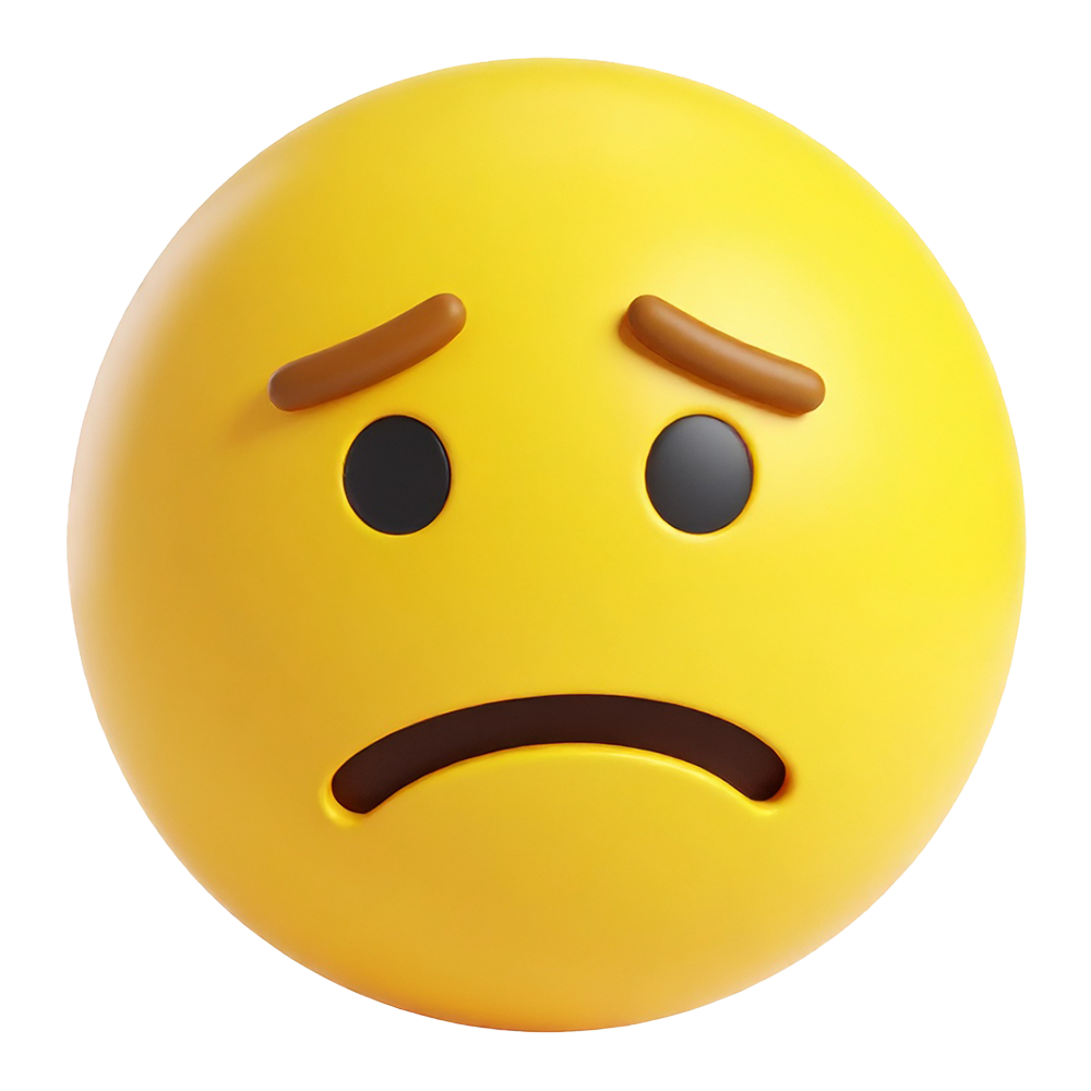 Yellow face icon with a sad expression
