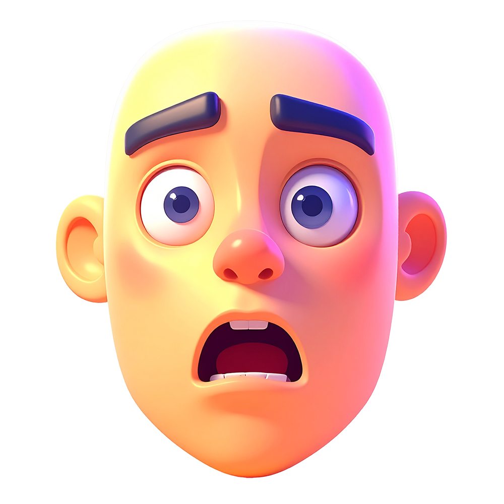 A person-like icon with a surprised expression