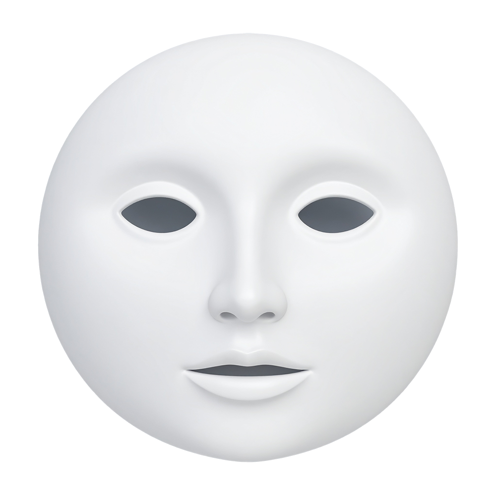 Emotionless white minimalist face icon