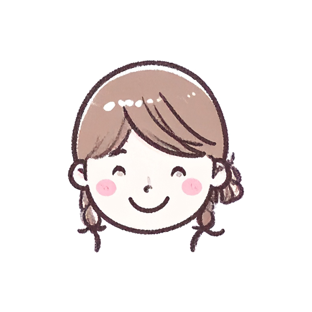 Free illustration of a smiling cute girl's face icon (transparent background, commercial use OK)