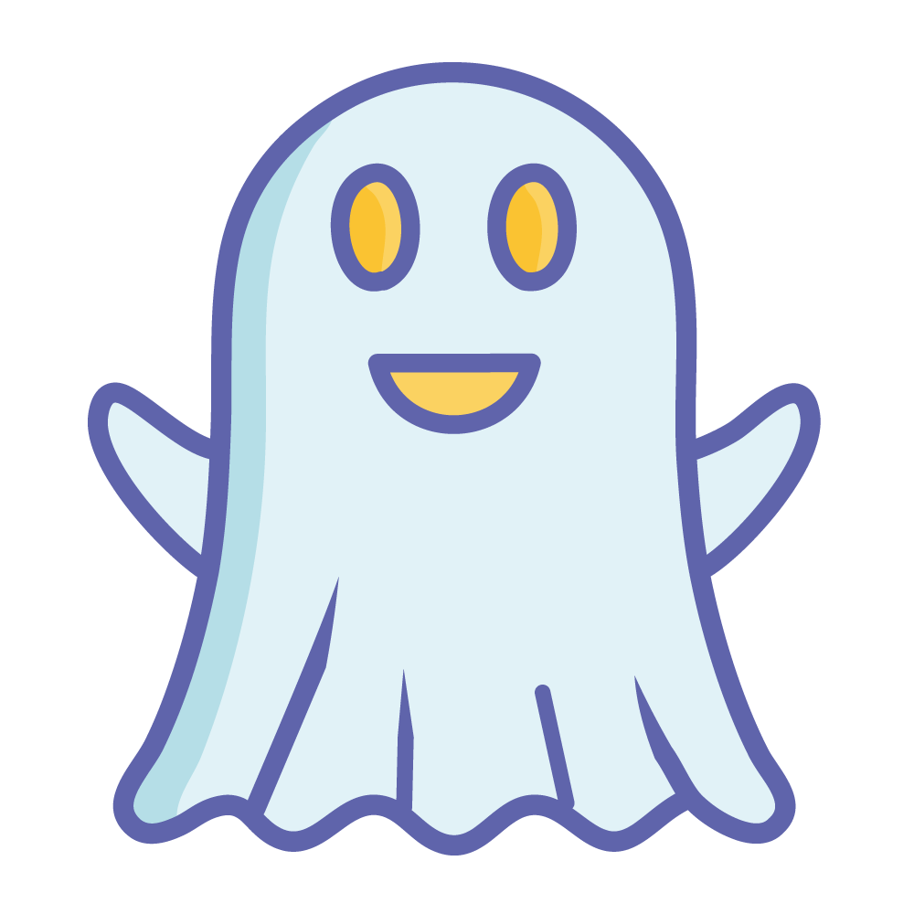 かわいい笑顔のおばけイラスト・ハロウィン用無料素材