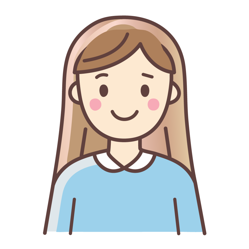 爽やかな笑顔の若い女性イラスト・無料素材
