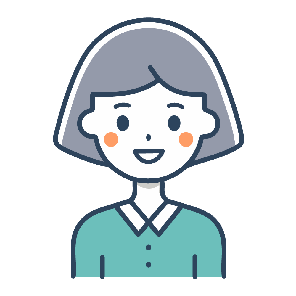 優しい笑顔のシニア女性イラスト・高齢者向け無料素材