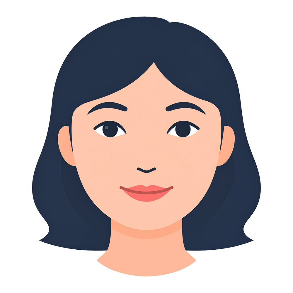穏やかな表情のミドル女性のアイコンイラスト。安心感を与える高品質な無料素材。