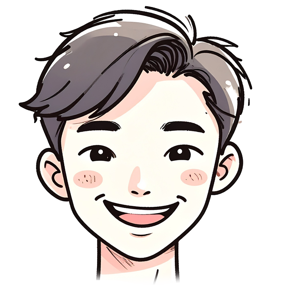 満面の笑顔を浮かべている男性の顔アイコンイラスト。商用利用可能な無料の高品質フリー素材。