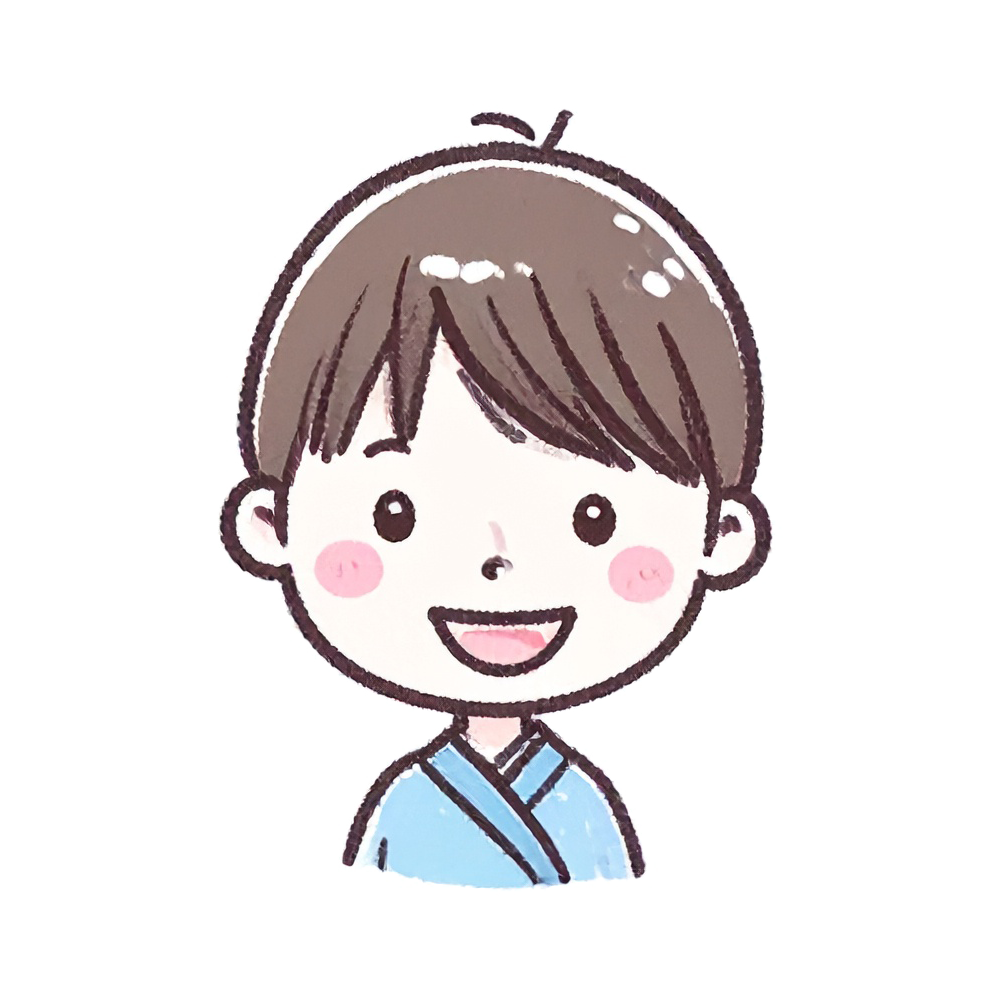 笑顔の男の子の顔アイコンイラスト。商用利用可能な無料の高品質フリー素材。