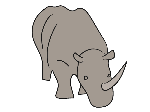 サイ - 動物 / クリップアート / 無料 / アニマル / イラスト / アイコン / かわいい / 絵