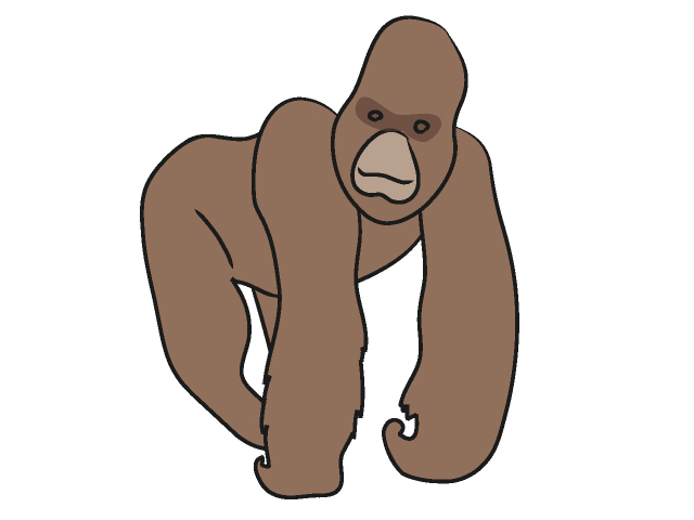 ゴリラ - 動物 / クリップアート / 無料 / アニマル / イラスト / アイコン / かわいい / 絵