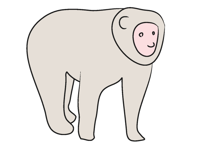 猿｜サル - 動物 / クリップアート / 無料 / アニマル / イラスト / アイコン / かわいい / 絵