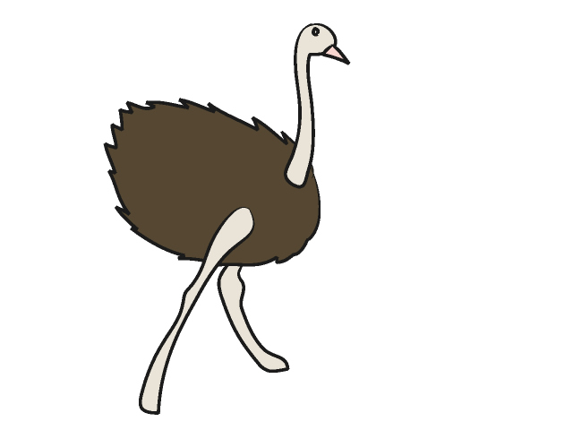 ダチョウ｜駝鳥 - 動物 / クリップアート / 無料 / アニマル / イラスト / アイコン / かわいい / 絵