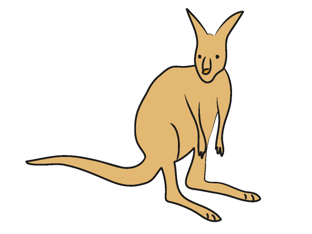 カンガルー - 動物 / クリップアート / 無料 / アニマル / イラスト / アイコン / かわいい / 絵