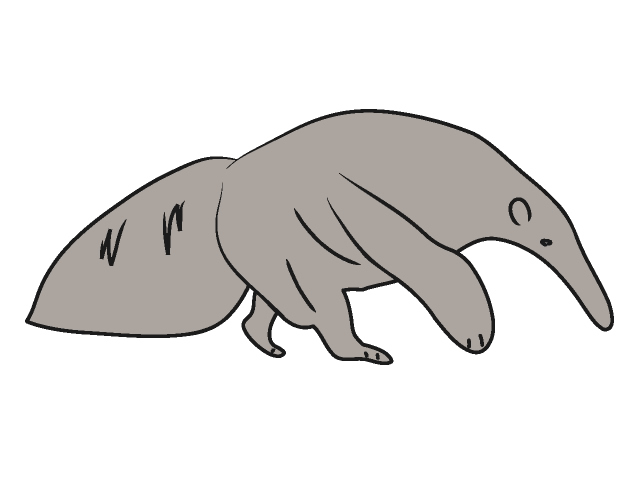 オオアリクイ - 動物 / クリップアート / 無料 / アニマル / イラスト / アイコン / かわいい / 絵