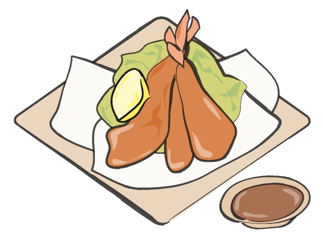 海老フライ/エビフライ - フード/食べ物/美味しい/おやつ/イラスト/写真/フリー素材/クリップアート