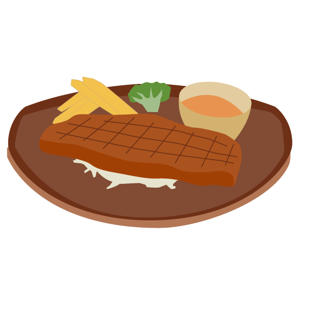 ステーキ｜肉 - 挿絵 / クリップアート / 無料 / 家電 / 乗り物 / 動物 / 家具 / イラスト / ダウンロード