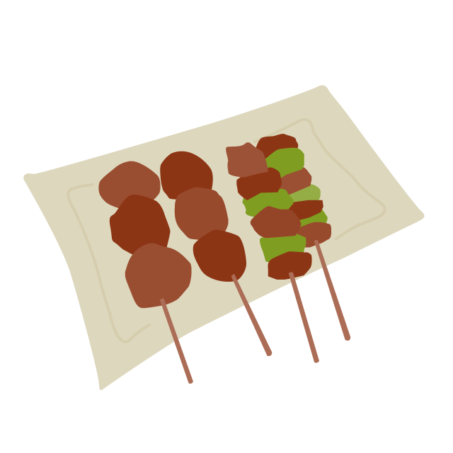 焼き鳥 - 挿絵 / クリップアート / 無料 / 家電 / 乗り物 / 動物 / 家具 / イラスト / ダウンロード