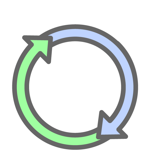 同時進行/回る - イラスト/フリー素材/アイコン/クリップアート/絵/シンプル