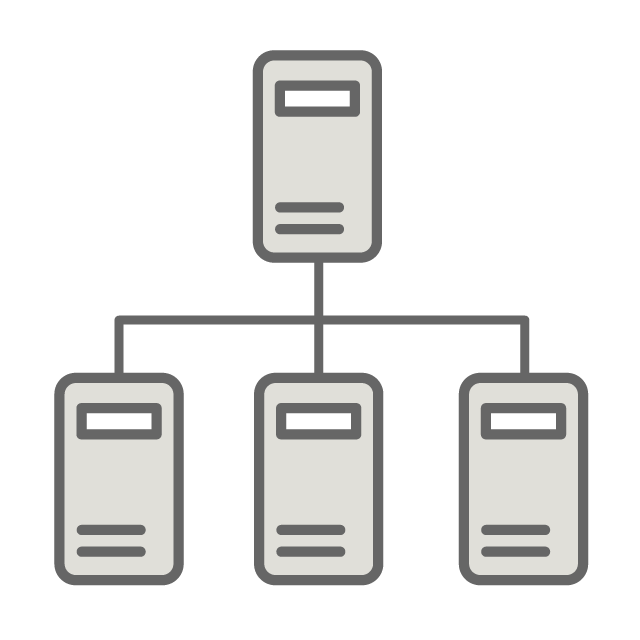 Lanでパソコンを繋ぐイメージ - イラスト/フリー素材/アイコン/クリップアート/絵/シンプル