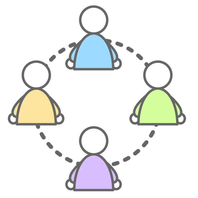 みんなで使えるSNSサービスのイメージ - イラスト/フリー素材/アイコン/クリップアート/絵/シンプル