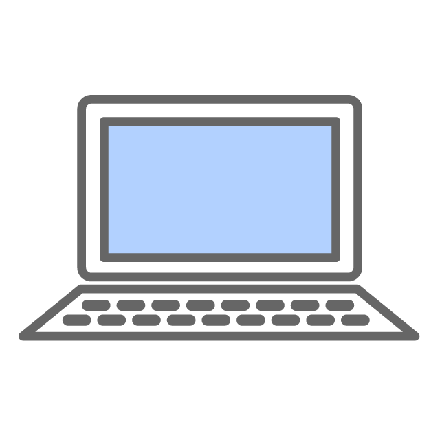 ノートパソコンを使うイメージ - イラスト/フリー素材/アイコン/クリップアート/絵/シンプル