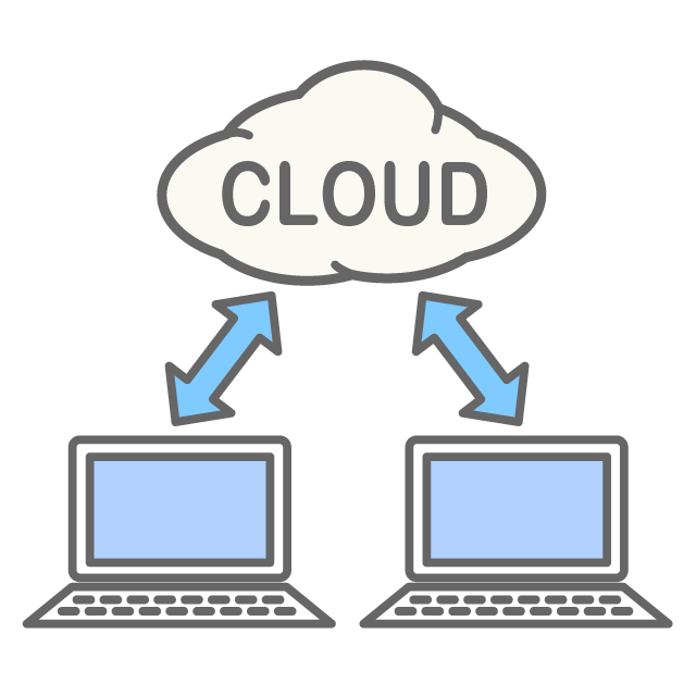 外出先でもデータを最新にできるイメージ - イラスト/フリー素材/アイコン/クリップアート/絵/シンプル