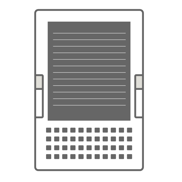 ブックリーダーで電子書籍を読むイメージ - イラスト/フリー素材/アイコン/クリップアート/絵/シンプル