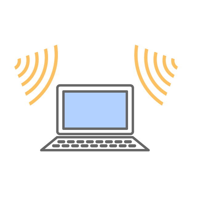 外出先でデータを受け取るイメージ - イラスト/フリー素材/アイコン/クリップアート/絵/シンプル