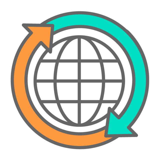 地球環境を考えてリサイクルするイメージ - イラスト/フリー素材/アイコン/クリップアート/絵/シンプル