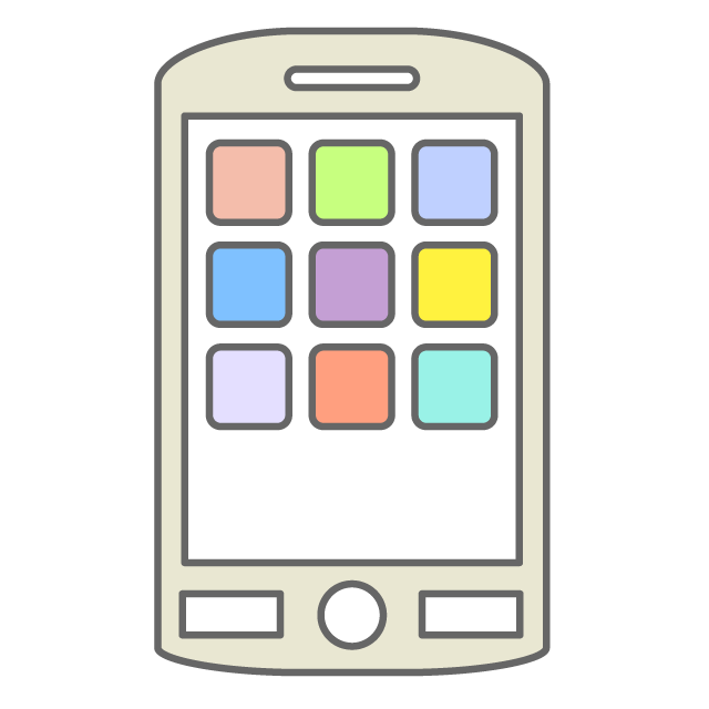 スマートフォンのアプリを使うイメージ - イラスト/フリー素材/アイコン/クリップアート/絵/シンプル