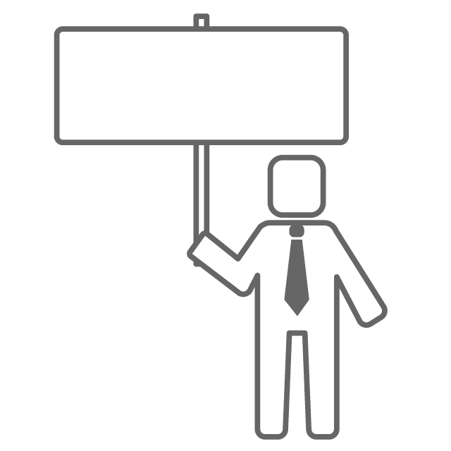 看板を持って宣伝する人のイメージ - イラスト/フリー素材/アイコン/クリップアート/絵/シンプル