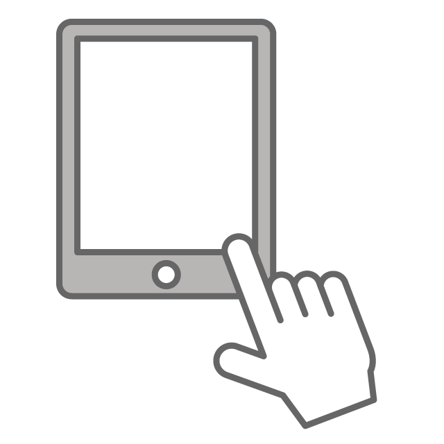 タブレットを操作するイメージ - イラスト/フリー素材/アイコン/クリップアート/絵/シンプル