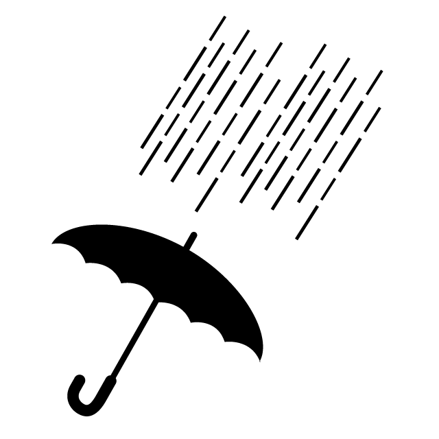 雨｜傘 - クリップアート / イラスト / 無料 / アイコン / シンボル / シルエット/マーク / 背景透明