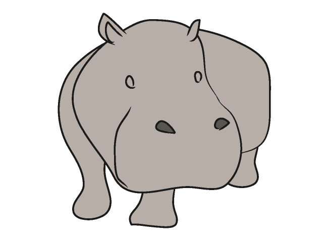 カバ｜河馬 - 動物 / クリップアート / 無料 / アニマル / イラスト / アイコン / かわいい / 絵