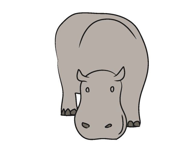 カバ｜河馬 - 動物 / クリップアート / 無料 / アニマル / イラスト / アイコン / かわいい / 絵