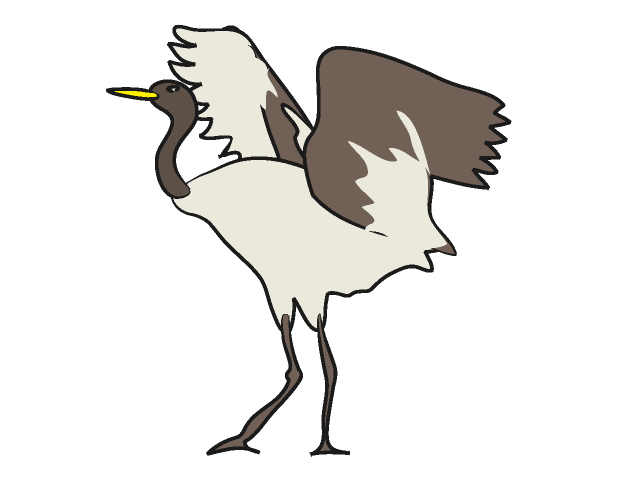 ツル/鶴 - 動物 / クリップアート / 無料 / アニマル / イラスト / アイコン / かわいい / 絵