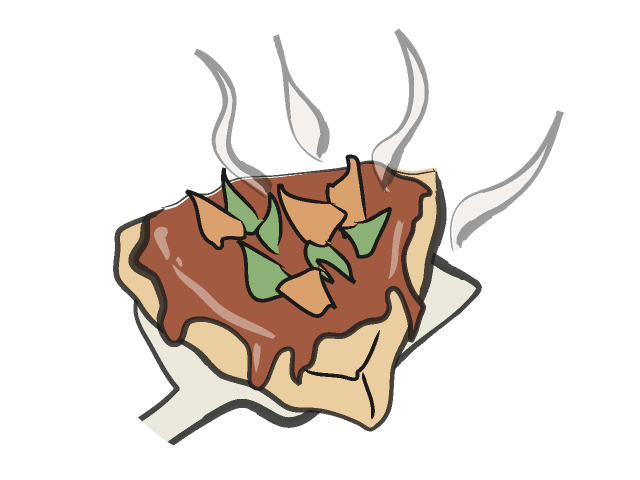 お好み焼き/おこのみやき - フード/食べ物/美味しい/おやつ/イラスト/写真/フリー素材/クリップアート