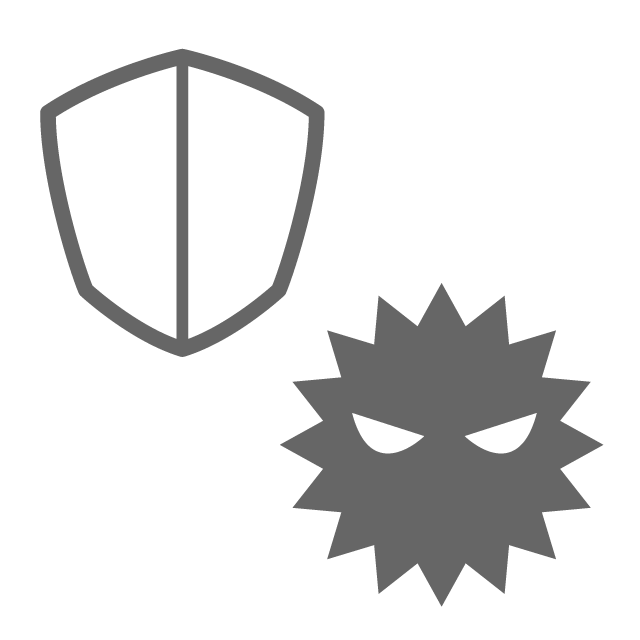 インターネットウィルスから守るイメージ - イラスト/フリー素材/アイコン/クリップアート/絵/シンプル