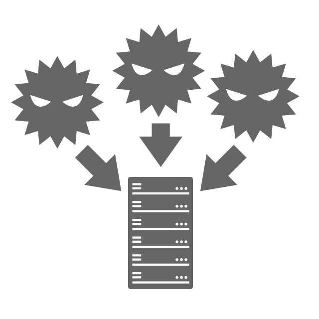 ウィルスによるサイバー攻撃のイメージ - イラスト/フリー素材/アイコン/クリップアート/絵/シンプル