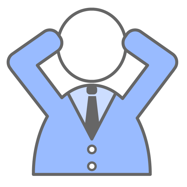 悩んでパニックになるイメージ - イラスト/フリー素材/アイコン/クリップアート/絵/シンプル