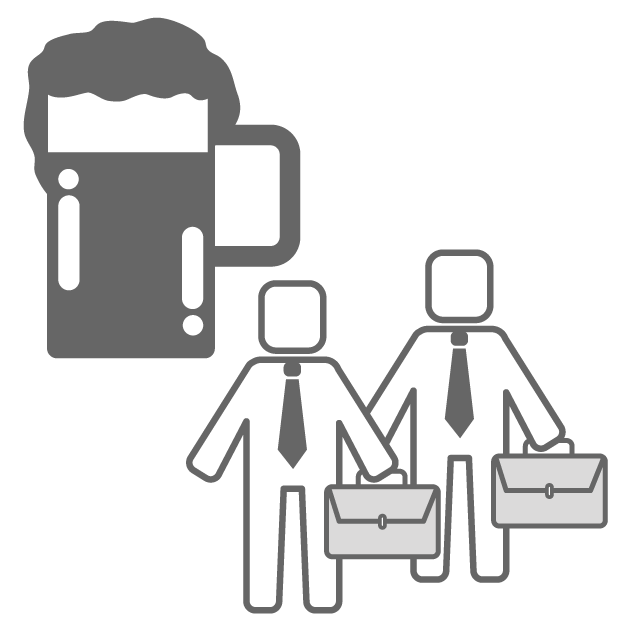 仕事のあとに同僚と一杯のイメージ - イラスト/フリー素材/アイコン/クリップアート/絵/シンプル