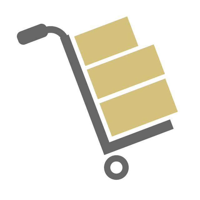 台車で荷物を運ぶイメージ - イラスト/フリー素材/アイコン/クリップアート/絵/シンプル