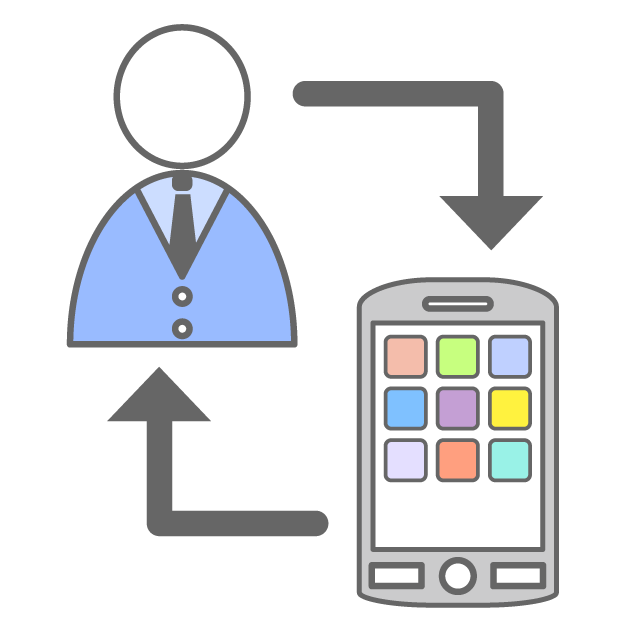 仕事にかかせないスマートフォンのイメージ - イラスト/フリー素材/アイコン/クリップアート/絵/シンプル