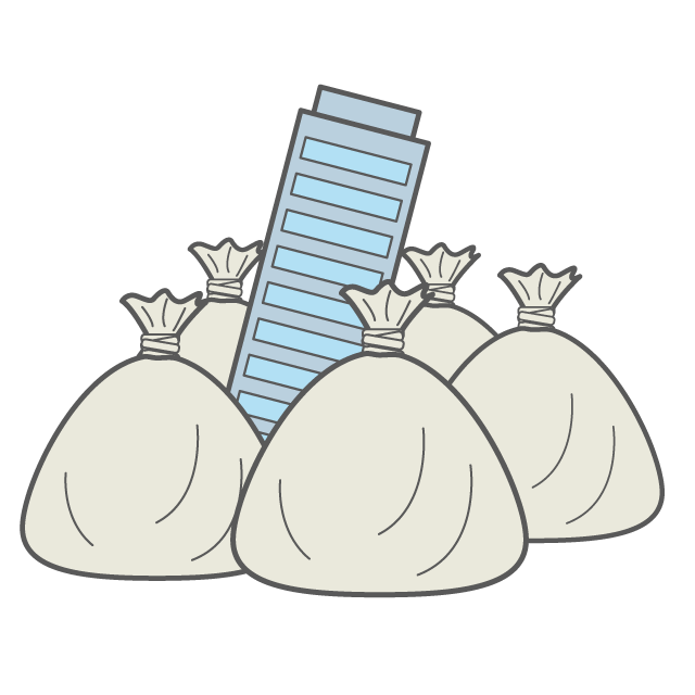 ビル / ゴミ - イラスト/フリー素材/アイコン/クリップアート/絵/シンプル