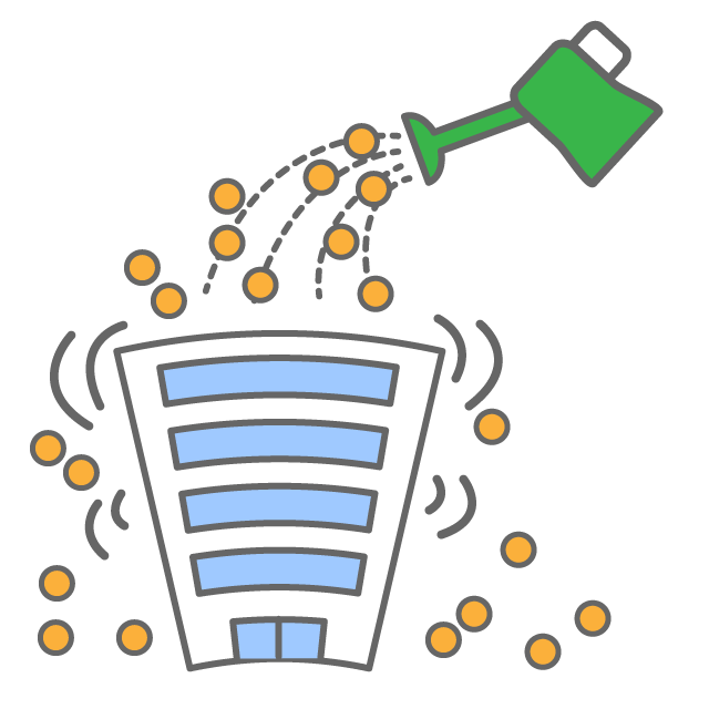 お金をつぎ込む - イラスト/フリー素材/アイコン/クリップアート/絵/シンプル