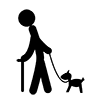Walk ｜ Old man ｜ Dog ｜ Icon ｜ Illustration ｜ Free material ｜ Transparent background