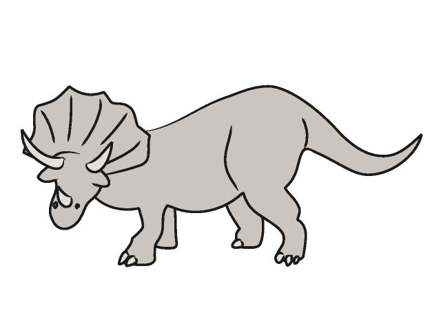 トリケラトプス｜恐竜 - 動物 / クリップアート / 無料 / アニマル / イラスト / アイコン / かわいい / 絵