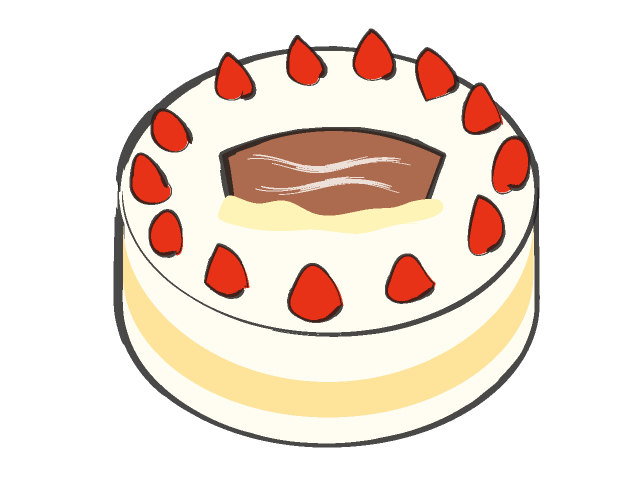 バースデーケーキ/バースディケーキ/誕生日ケーキ - フード/食べ物/美味しい/おやつ/イラスト/写真/フリー素材/クリップアート