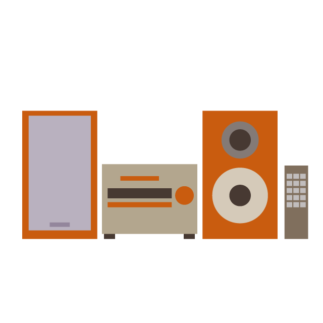 ステレオ｜スピーカー - 挿絵 / クリップアート / 無料 / 家電 / 乗り物 / 動物 / 家具 / イラスト / ダウンロード